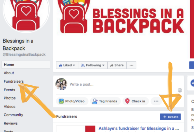 Facebook Fundraiser Example